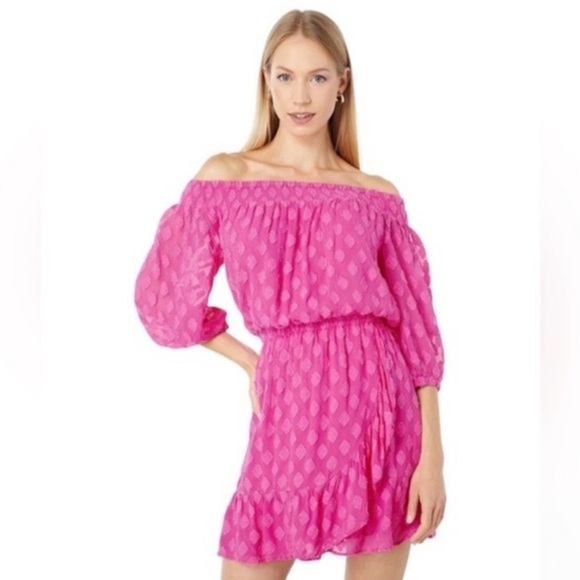 Lilly Pulitzer Rochelle off the shoulder dress with built in shorts - Picture 2 of 8